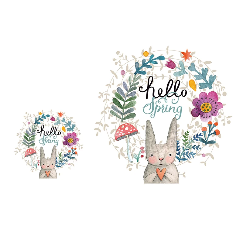 

Rabbit Heat Transfers Iron On Patches For Jeans T-shirt DIY Craft Stickers Applications For Clothes Decorative Appliques 47087
