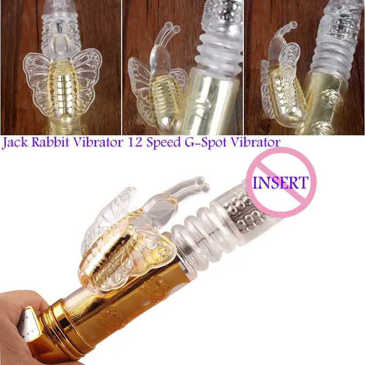  F-Jack Rabbit Dildo Vibrator 12 Speed G-Spot Adult Toys,Sex Products Gold Flexible Thrusting Dildo For Women Sex Toys RUS&US501 
