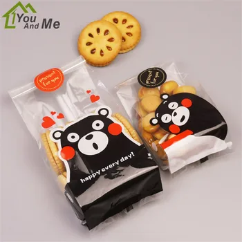 

50pcs Clarity Plastic Biscuit Cookie Bag Cartoon Pattern Sweets Candy Snacks Nougat Packing Baking Packege Decor