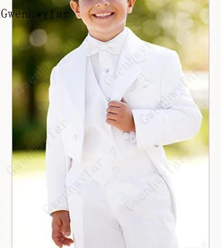 White-Boy-s-Formal-Wear-Suits-For-Boy-Jacket-Pants-bowTie-Vest-Notch-Lapel-Baby-Kids