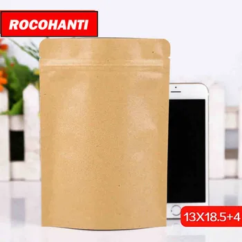 

100X Custom Printed Waterproof Brown Kraft Paper Bag for Food