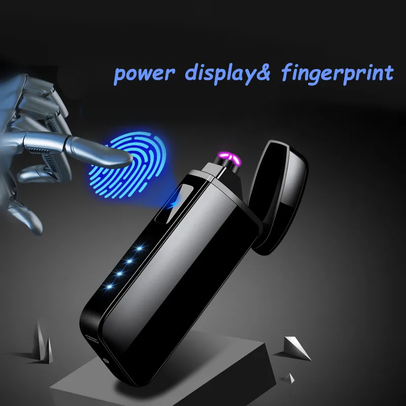 

Double Arc Plasma USB Pulse Windproof sense induction cigarette Lighter Metal Electronic smart display power Lighters