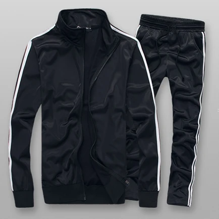 Black FK038 Мужской модный спортивный костюм, повседневный спортивный костюм, мужские толстовки/свитшоты, спортивная одежда, пальто на молнии+ штаны, спортивный костюм, мужской комплект, брендовая одежда - Цвет: Black FK038