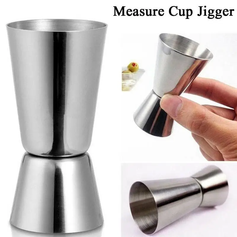 1Pcs 25/50ml Stainless Steel Bar Wine Cocktail Shaker Jigger Single Double Shot Drink Mixer Wine Pourers Measurer Cup Bar Tools