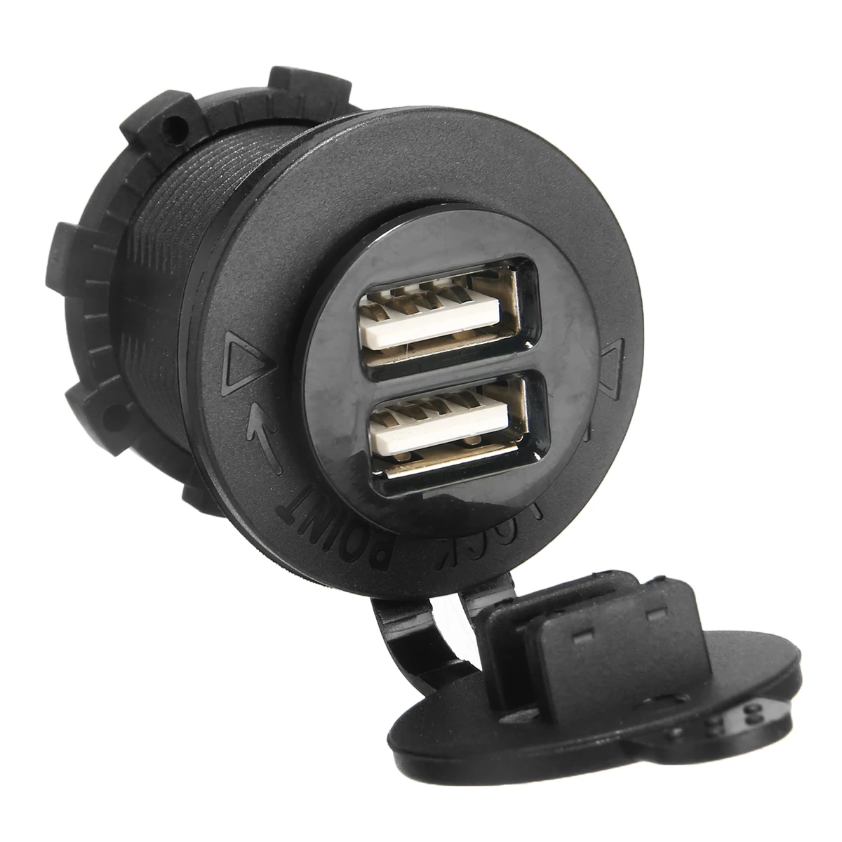 DC 12-24V Car Cigarette Lighter Socket Dual 2 USB Ports Power Adapter Charger Outlet For Auto Truck Boat High Quality Plastic