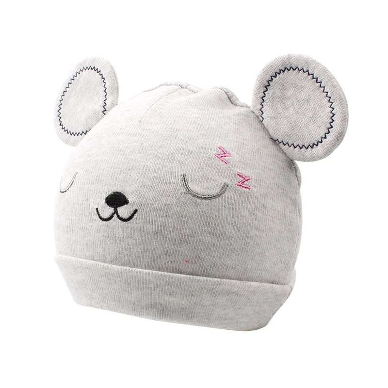 white infant beanie hat