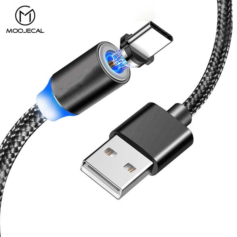 

MOOJECAL USB Type C Fast Charging usb c Magnetic cable Type-c Data Cord Android Charger USB Cable For Samsung S8 S9 Note 8