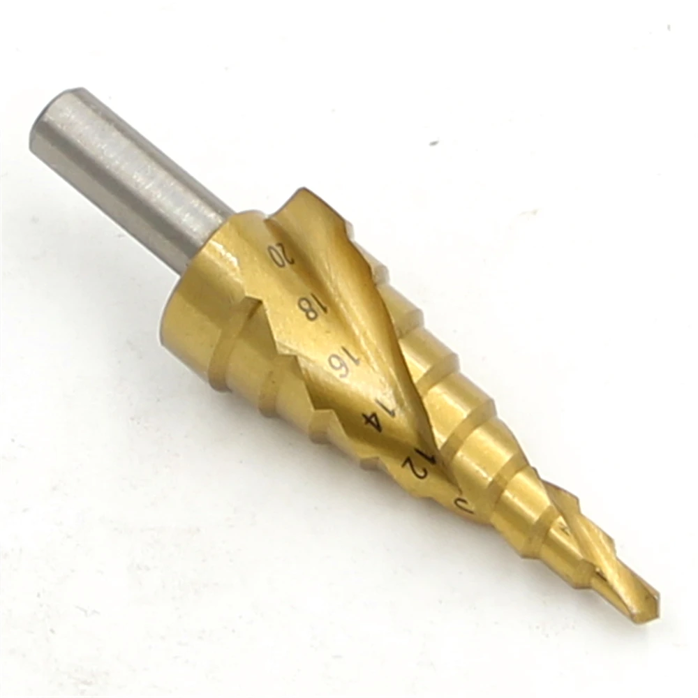 HSS Step Drill Bits 4mm 20mm Spiral groove Power Tools Triangular