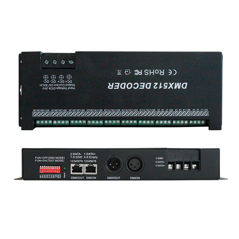 

Easy 24/27/30 channel DMX decoder & best DMX 512 dimmer driver input DC9-24V 60A for RGB led light and 2 piece/lot