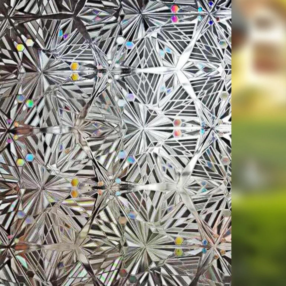 

60/75/90x300cm Privacy 3D Crystal Clear Diamond Decorative Glass Window Film Self Adhesive Static Cling Glass Window Sticker