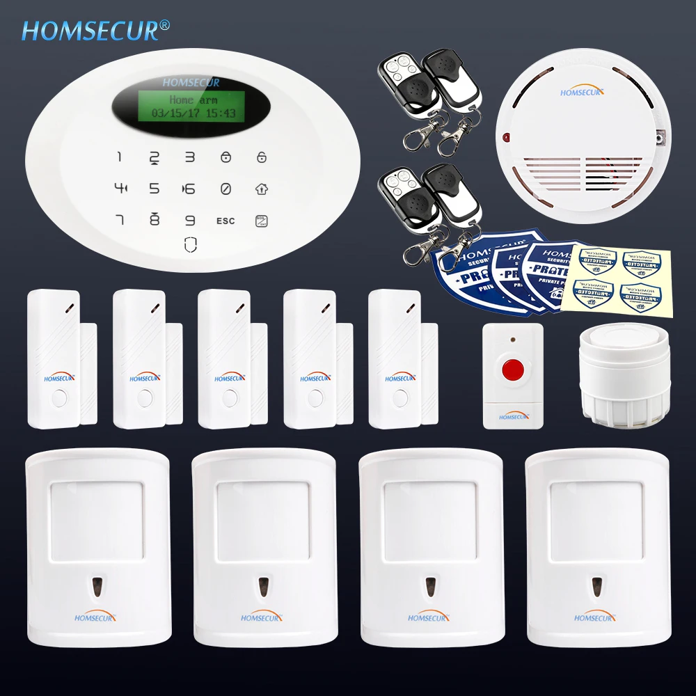 

HOMSECUR Wireless&wired GSM Home Security Alarm System With 4 Pet-Immune PIR