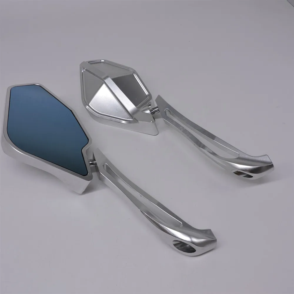 Silver WINTUWAY мотоцикл универсальное зеркало заднего вида для мотоцикла CNC алюминиевые зеркала заднего вида с черные серебряные аксессуары для мотоциклов - Цвет: Silver