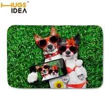HUGSIDEA фланель входная дверь коврики смешно прекрасный Пёс из мультфильма кошка узор ковров Light Flannel Водонепроницаемый Кухня Спальня Ковры