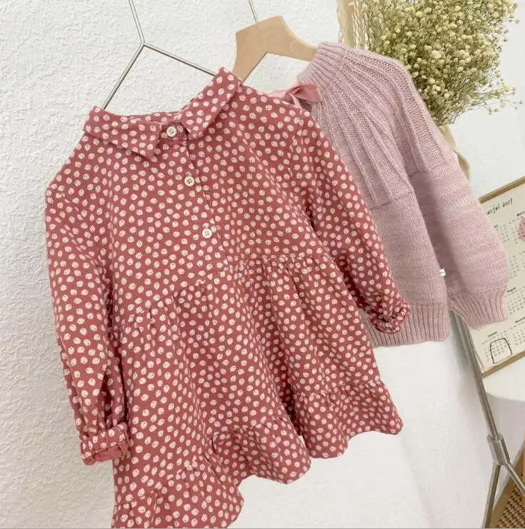 

2019 wholesale girls printed dress fashion autumn cotton girls dresses 1-6 years HW10
