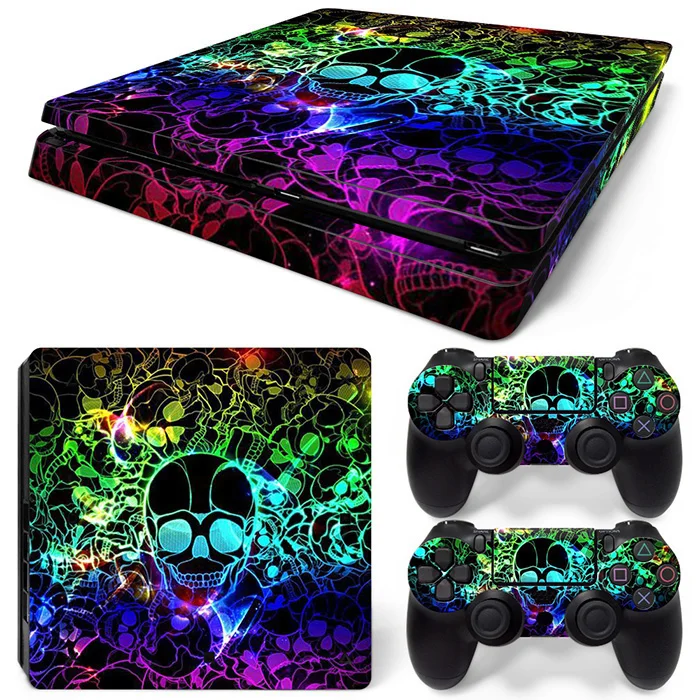 

Cool Skull Design Customized Skin Vinyl Decal for PS4 Slim Console and Controllers