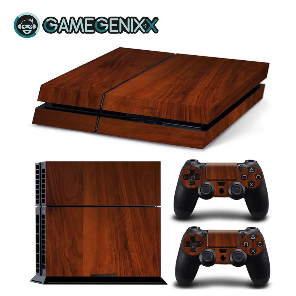 GAMEGENIXX кожи виток винилопласта с наклейкой крышка полный набор для PS4 консоли и 2 контроллеров-дерево зерна