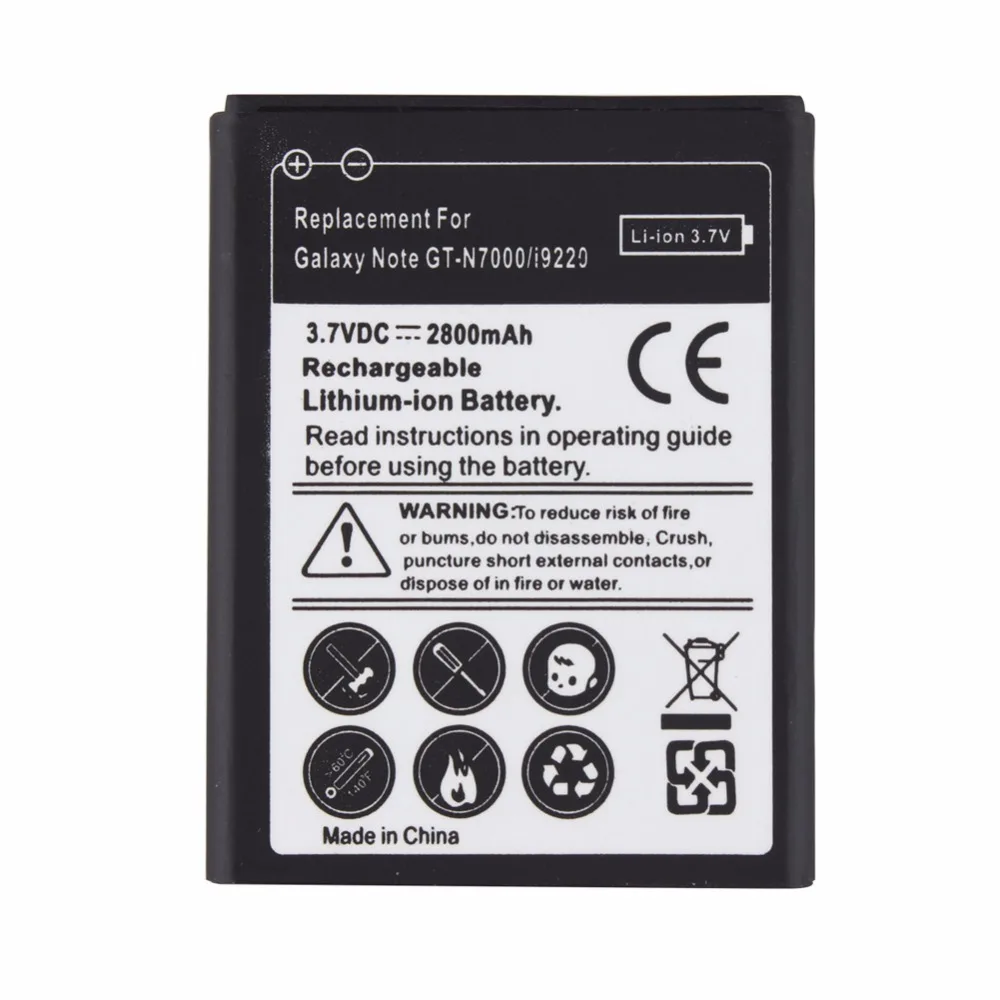 Высокое качество 3,7 V 2800mAh Сменный аккумулятор для телефона samsung Galaxy Note i9220 GT-N7000 N7000 литий-ионная батарея