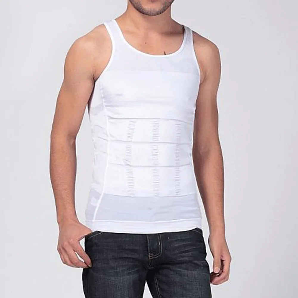 

2018 Cheap Men Abdomen Vest Thermal Sculpting Body Reduce Fat Gynecomastia Vest Shaper Belly Corset Compression Tights Male