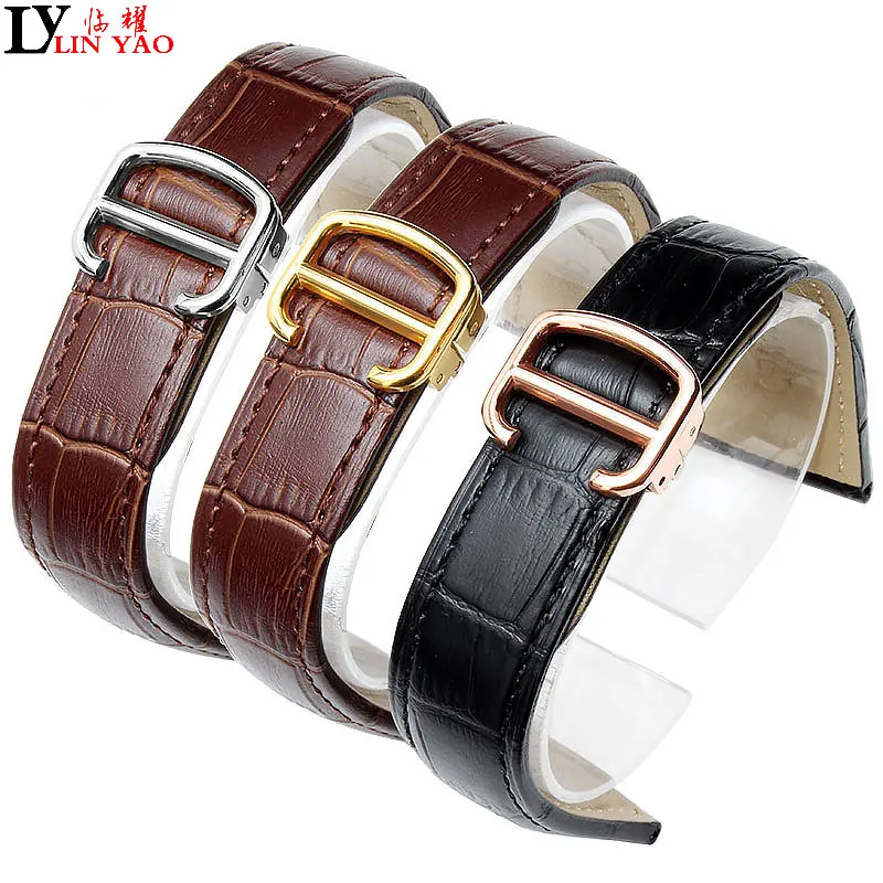 

Watch Band For Cartier Tank Solo W6700255 Genuine Leather Watch Strap 20/22/23/24/25mm Bracelet For Men Watchbands free shipping