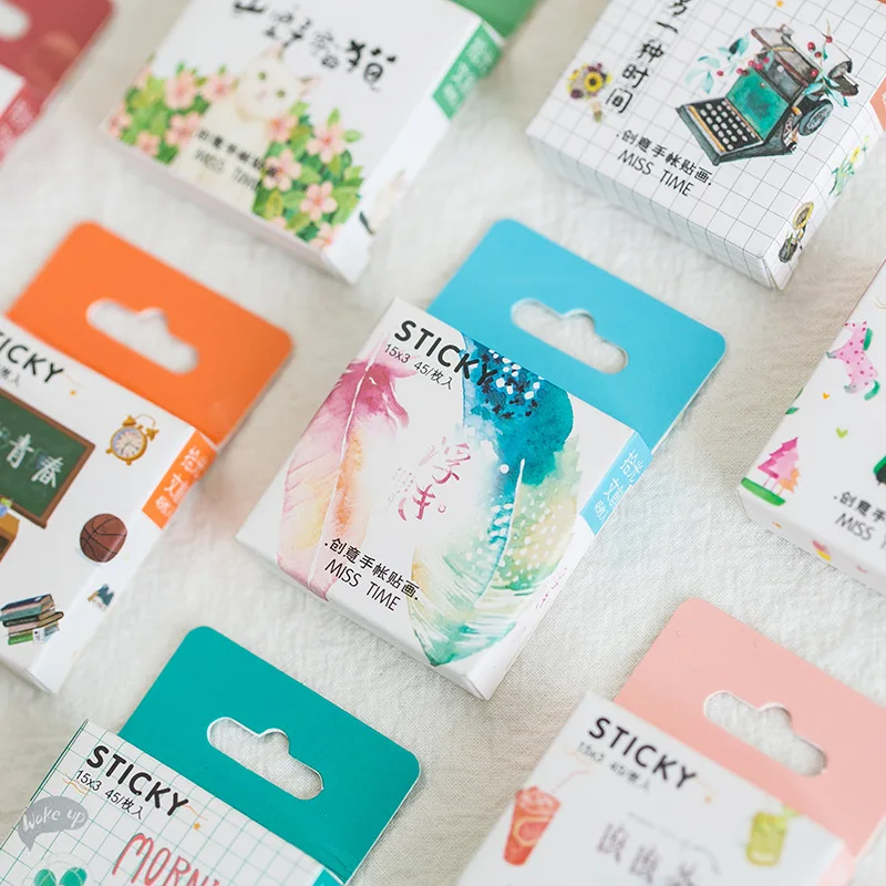45 шт./кор. Канцтовары наклейки сделай сам клейкая бумага с планетой Kawaii Moon Plants для