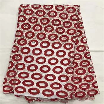 

2019 New Design African Guipure Lace Red Color Water Soluble Chemical Lace Fabric,High Quality African Cord Lace For Wedding