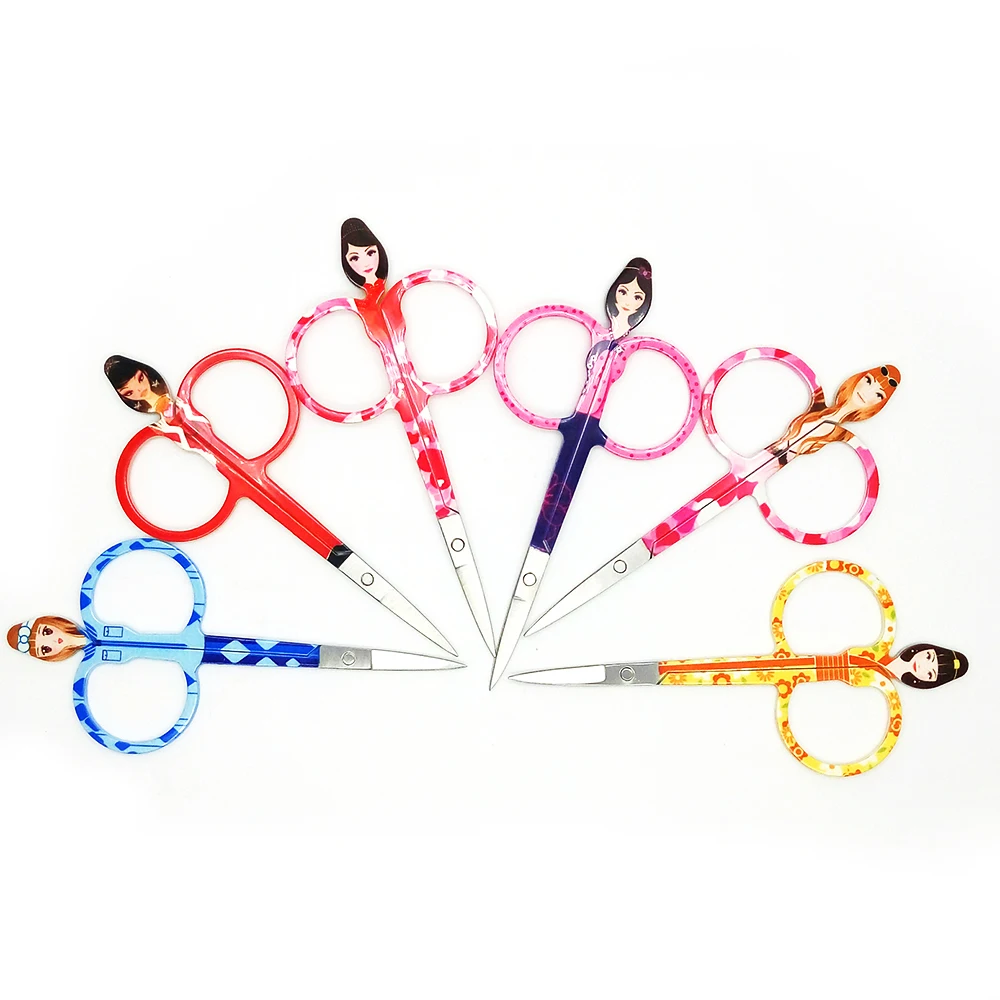 

6 pcs Professional Eyebrow Scissor Makeup Manicure Scissors Nails Cuticle Scissors Curved Pedicure Dead Skin Remover Makeup Tool