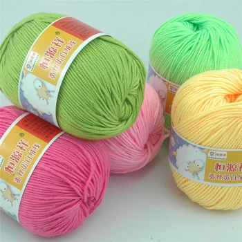 

300g/6 Skein Soft Baby Cotton Crochet Yarn For Hand Knitting Coton A Crocheter Cashmere Blended Eco-Friendly Dyed Knit Thread