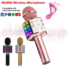Светящийся Bluetooth беспроводной микрофон профессиональный конденсаторный караоке микрофон Радио Студия запись студия для вокала, с рекордером KTV Mic