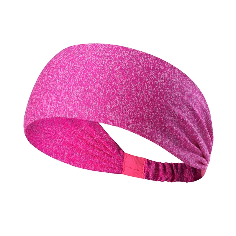 Женская головная повязка Sweatband широкая впитывающая пот быстросохнущая для фитнеса, йоги, бега анти-пот Sweatband Hairband шарф - Цвет: Pink