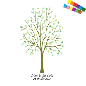 

HAOCHU Fingerprint Tree Signature Baby Shower Guest Book Xmas Party Decoration New Year To Friend Gift DIY Painting+Ink Pad