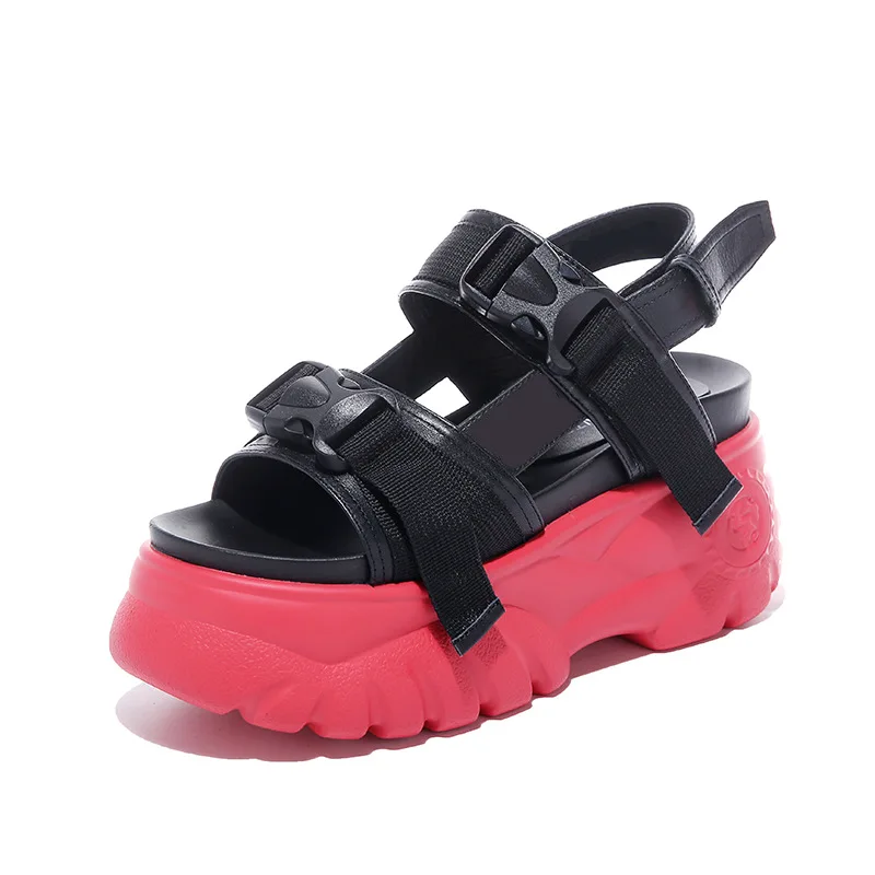 2019 Summer Chunky Sandals Women Wedge High Heels Shoes Female Buckle Platform Casual Summer Slippers Off Woman White Sandal 2019 Summer Chunky Sandals Women Wedge High Heels Shoes Female Buckle Platform Casual Summer Slippers Off Woman White Sandal
