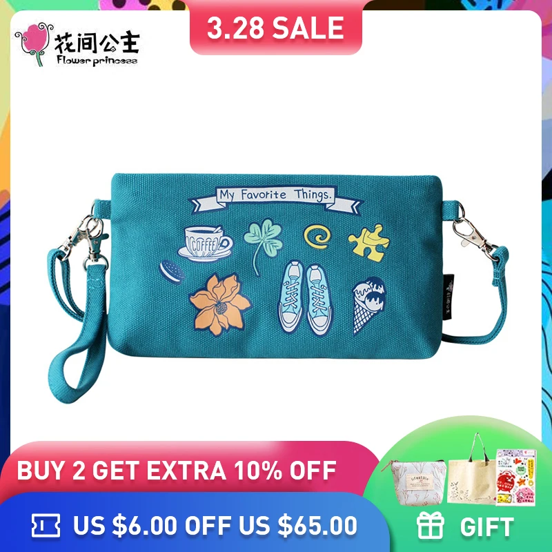 

Flower Princess Brand Original Design Canvas Flap Bag Bolsos Mujer Ladies Small Organizer Shoulder Bag Phone Crossbody Bags X007