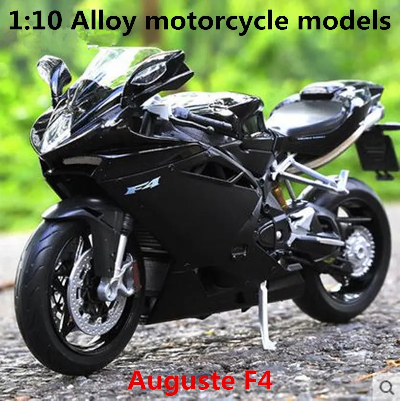 1:10 сплав модели мотоциклов, высокая имитация литья металла мотоцикл игрушки, Огюст F4 шоссейные гонки
