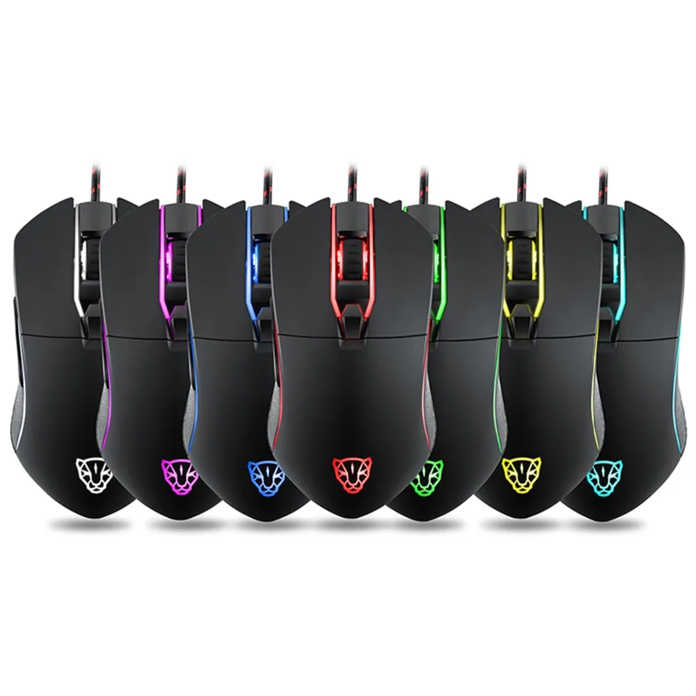Motospeed V30 Professional USB Wired Gaming Mouse 3500DPI Optical Mice Backlit Port Android IOS Linux With 4