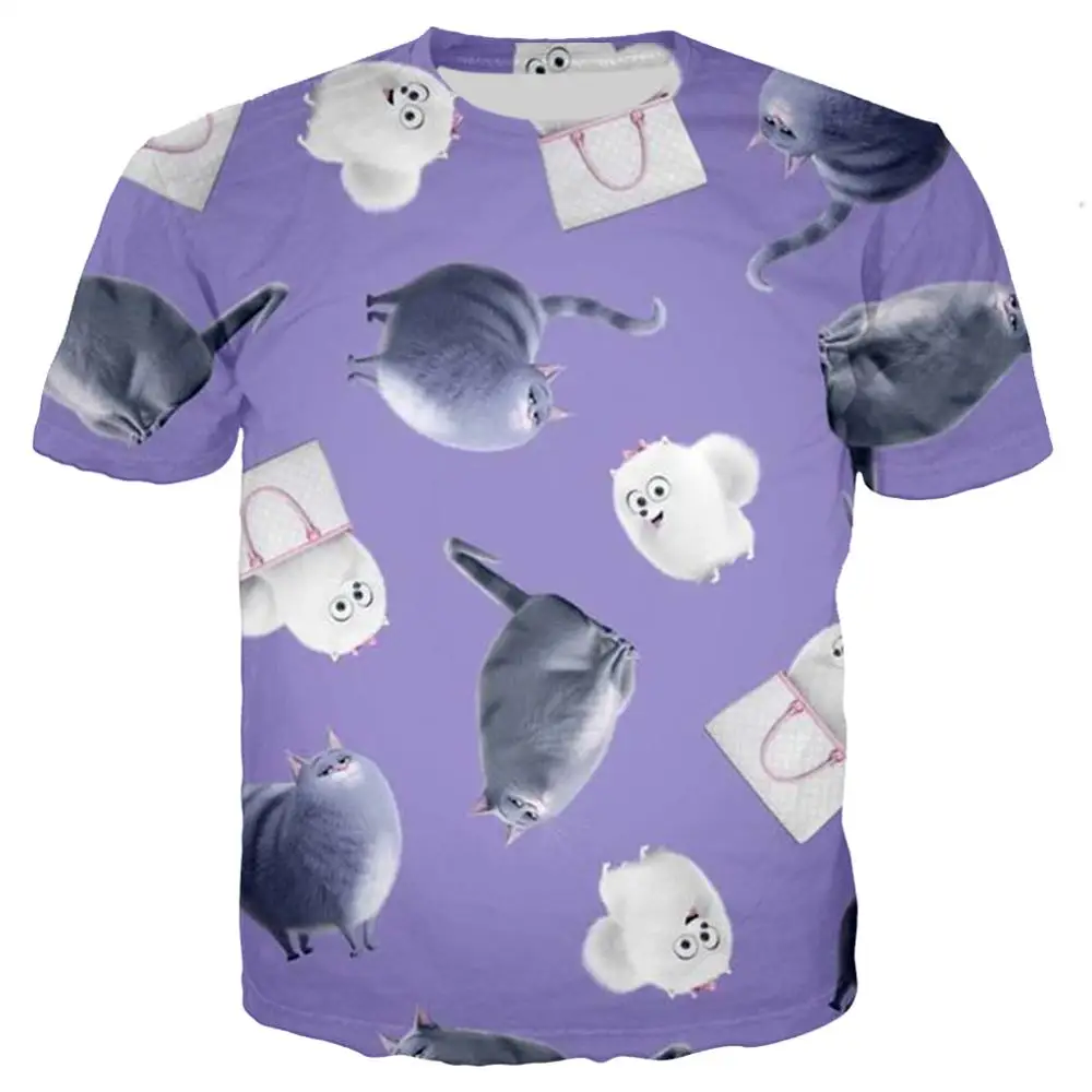 

New Kids t shirts The Secret Life of Pets 3D print tshirt Snowball Cartoon Baby Girl cute Cats Dog tees boy streetwear tops 02