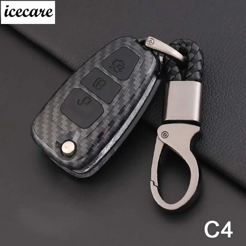 

Carbon Fiber Car Styling Key Remote Key Fob Case Cover Keychain for Ford Fiesta Focus 3 4 MK3 MK4 Mondeo Ecosport Kuga Focus ST