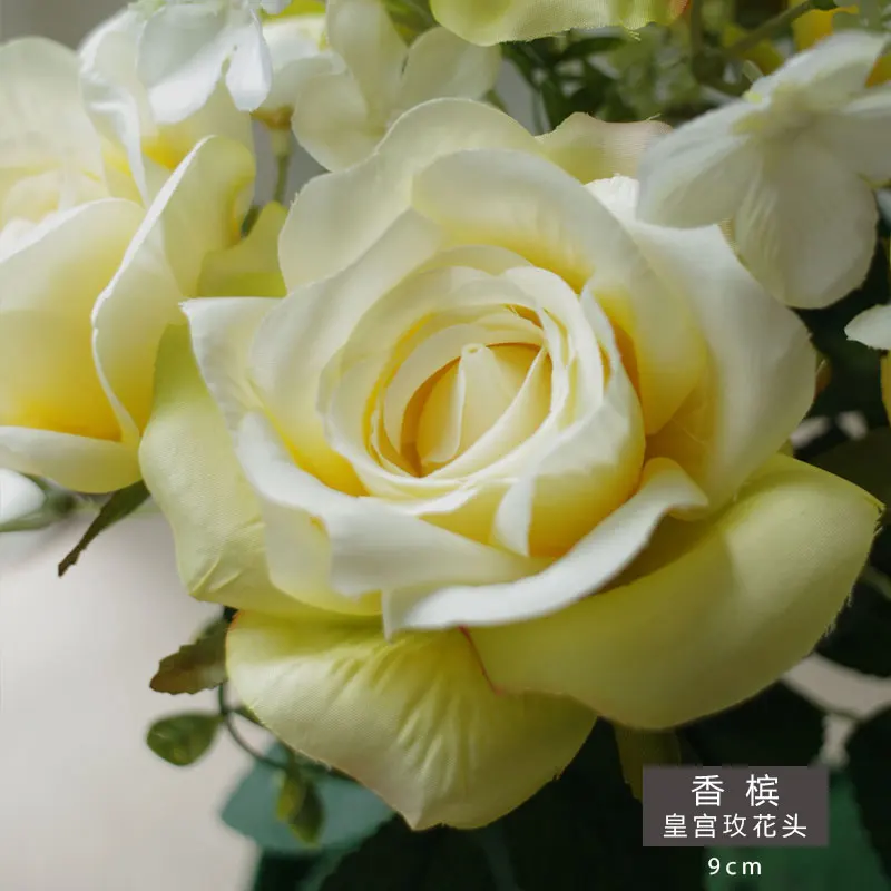 Large Champagne Miisoon 25 шт. искусственные цветы для свадебного украшения автомобиля Mariage Flores фон Сделай Сам Настенный декор дорога свинец Цветочные - Цвет: Large Champagne