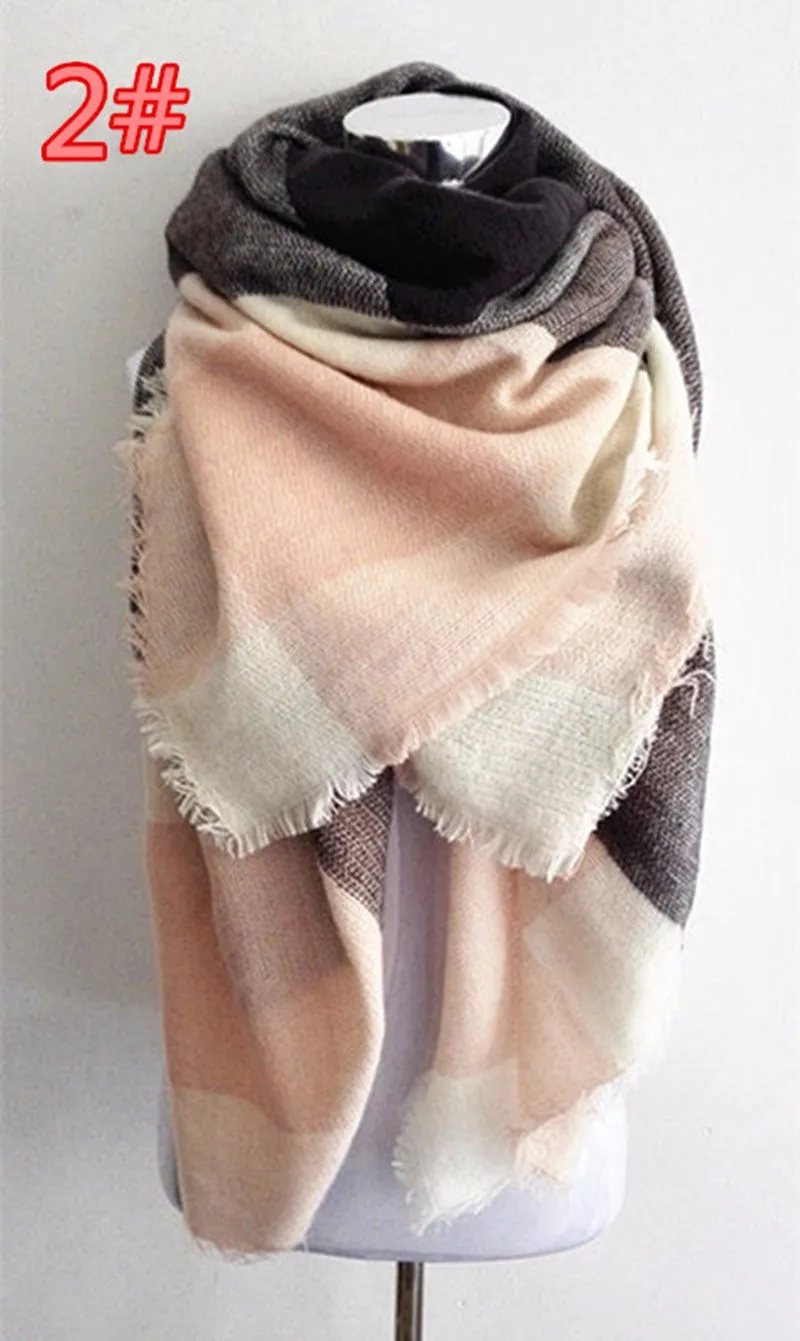 Za blanket scarf plaid cashmere scarf women winter scarf warm big square scarf Acrylic women Scarves Shawls bufandas