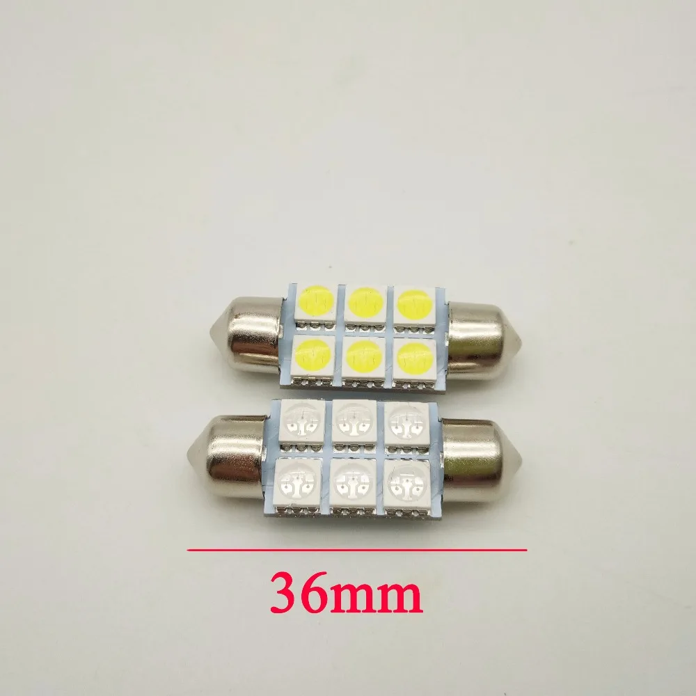 10 шт. гирлянда 5050 6SMD 31/36/39 мм/41 мм автомобиля светодиодный светильник 24V12V белый/синий/зеленый/красный/желтый FT C5W автомобильный Стайлинг межкомнатных дверей светильник