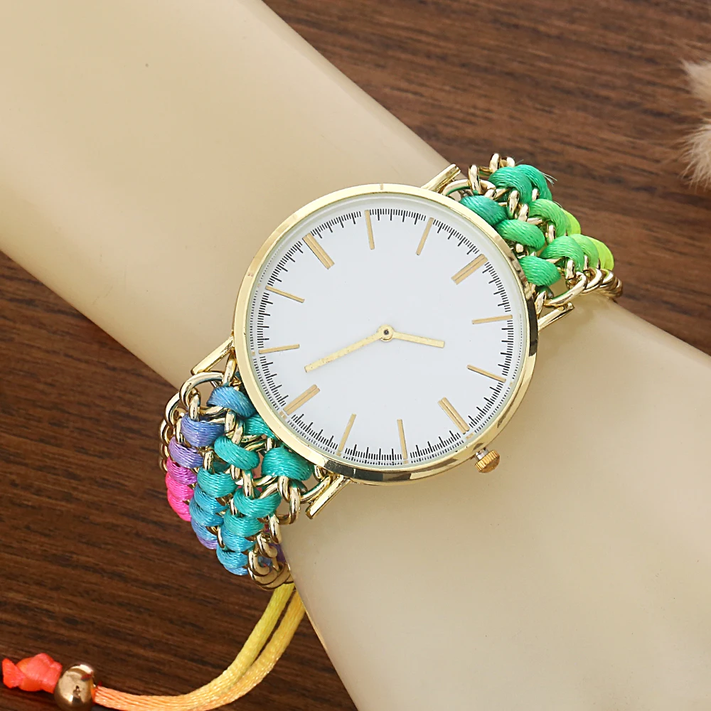 Handmade Jalinan Persahabatan Gelang Menonton Tenunan Tangan Baru Jam Tangan Wanita Kuarsa Emas Menonton Wanita Gaun Jam Tangan Jam Perempuan Clock Gold Women Clock Women Goldclock Women Aliexpress