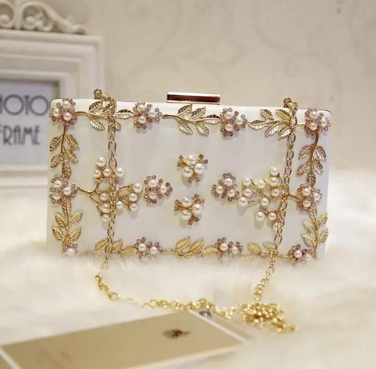 Fashion Evening bags White Pink Crystal Handbags Day