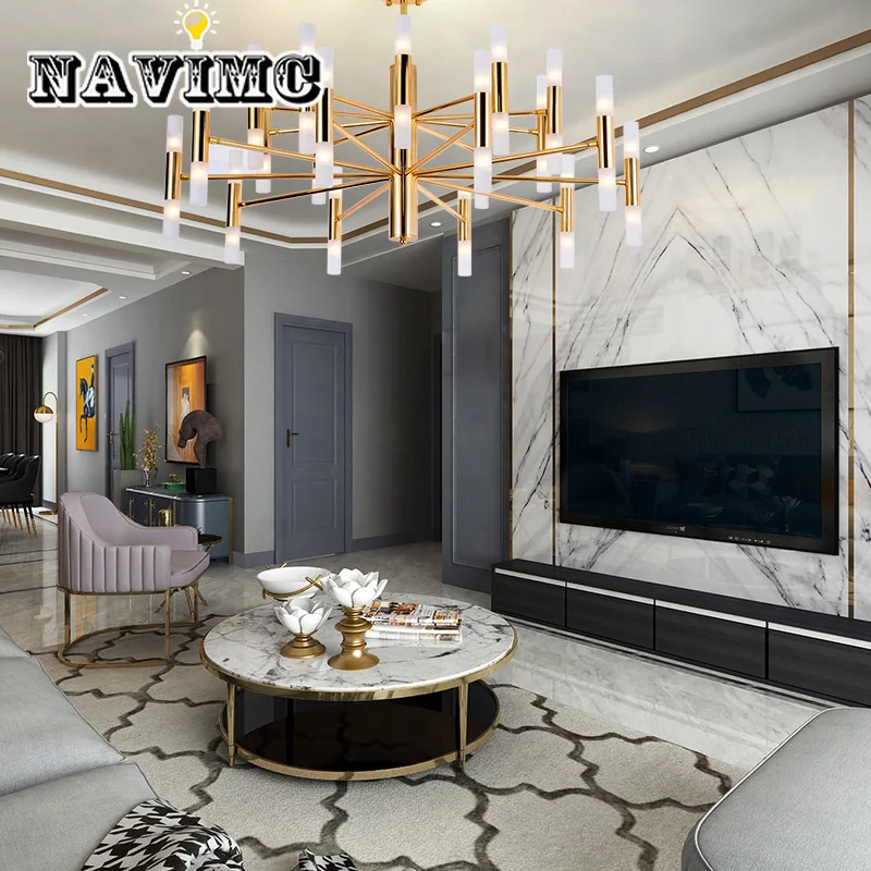 

Decorative Art Double Head Gold Black LED Chandelier for Bedroom Kitchen Living Room Decorative Lighting