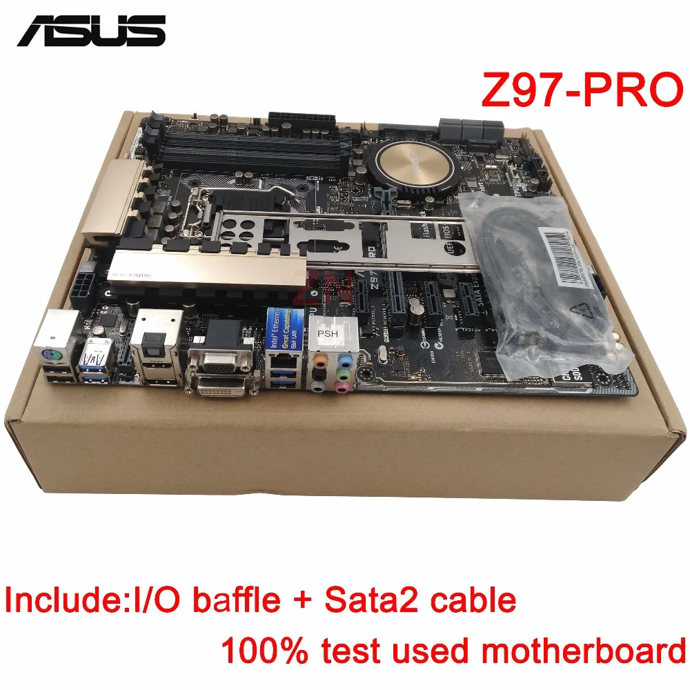 

original Used Server motherboard For Asus Z97-PRO Socket 1150 I7 I5 I3 Maximum 4*DDR3 32GB 4xSATAIII 1xM.2 ATX