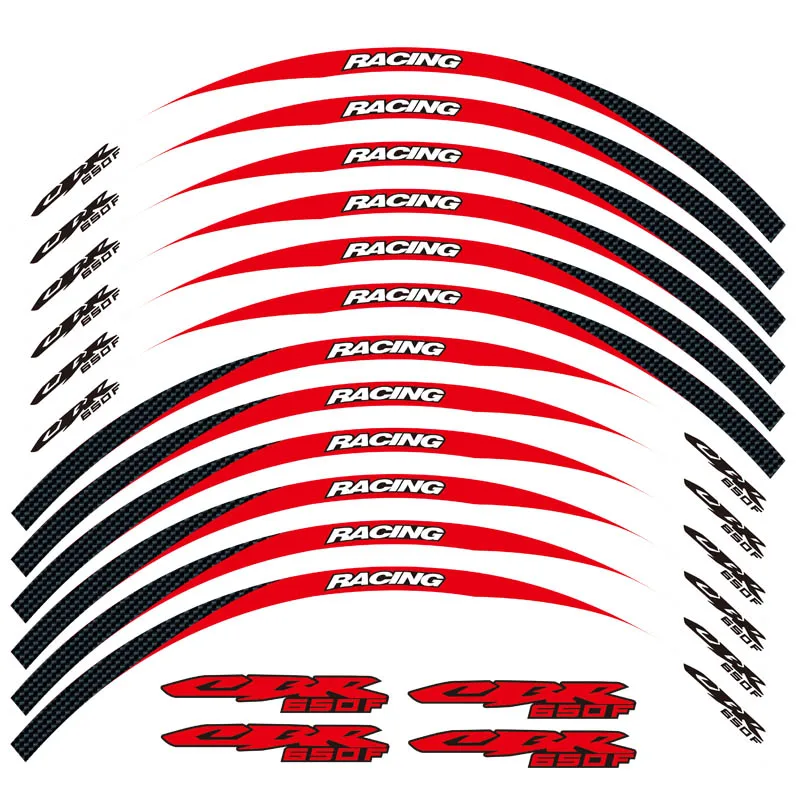 Новая высококачественная 12 шт. подходит мотоциклетная наклейка для колес полоса светоотражающий обод для Honda CBR650F