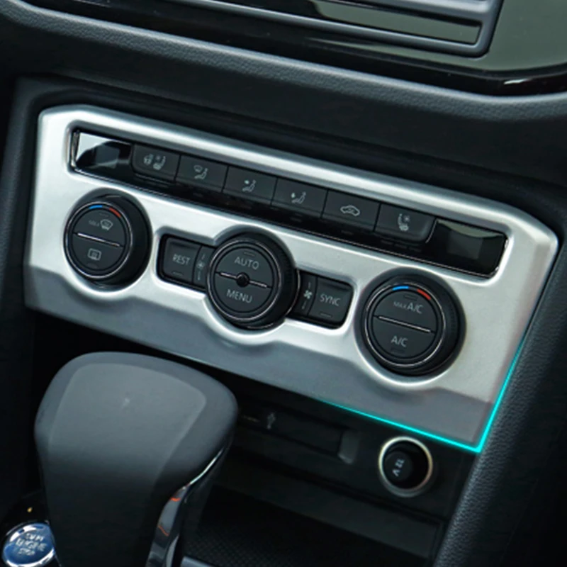

For Tiguan MK2 2017 2018 ABS Matte air conditioner Switch Panel Stickers Cover Trim accessories car styling 1pcs