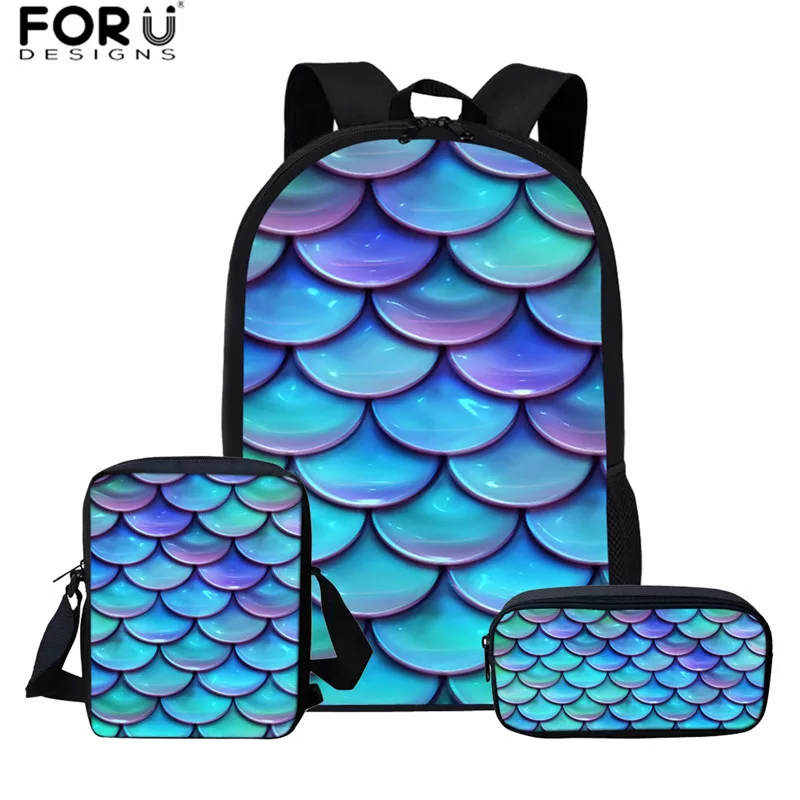 L4852CEK FORUDESIGNS/Модная школьная сумка с рисунком русалки для девочек-подростков; Уникальный Повседневный школьный рюкзак; Женская дорожная сумка через плечо; Mochila - Цвет: L4852CEK
