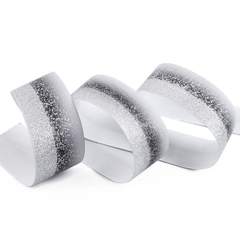 

David accessories Glitter zebra Gradient color grosgrain ribbon polyester tape 50yards,DIY hair bow handmade materials,50Yc4201