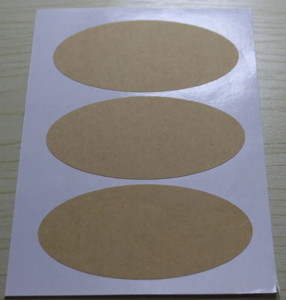 6.5x3.5cm Brown Kraft Oval Sticker Labelsin Stickers from Home