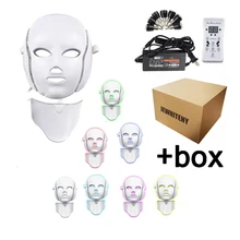 7 цветов фотонная терапия Электрический светодиодный маска для лица омоложение против акне морщин Подтяжка кожи микротоковый инструмент для салонов красоты