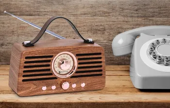 

Retro Wooden Portable Bluetooth Speaker FM Radio Receiver Rechargeable Wireless Speaker Support TF Card USB Disk AUX in
